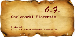 Oszlanszki Florentin névjegykártya